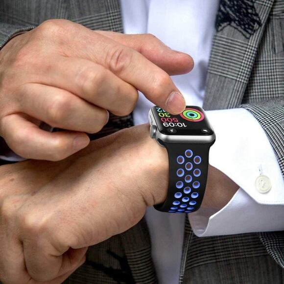 4 Silicone Sport Strap iWatch Band For Apple Watch Series SE 6 5 4 3 2 1 42 44mm - Picture 8 of 12